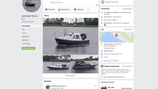 Bekijk de Facebook pagina van Gruno Motoryachten